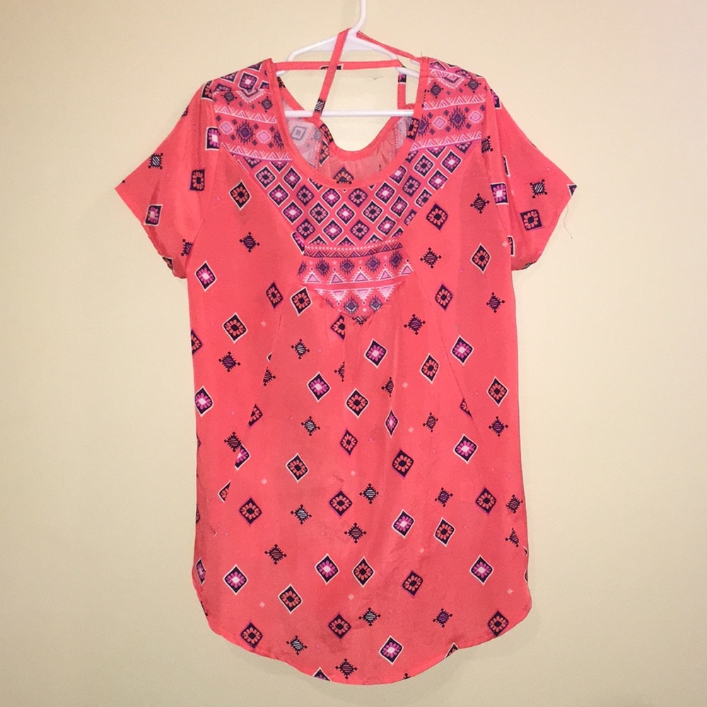 Girls- Cute orange patterned shirt